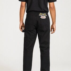 Von Dutch Jeans Mens eyeball Double Knee Patch‎ Black Denim Size 38x30 carpenter